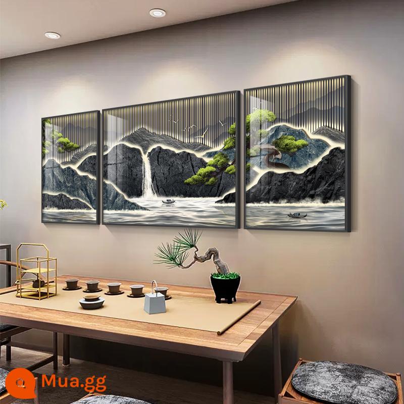 Hoan nghênh Songxin phong cách Trung Quốc phòng khách tranh trang trí bộ ba Zen phòng trà sofa nền tranh treo tường nghiên cứu phong cảnh tranh treo - Phong cảnh thiền B