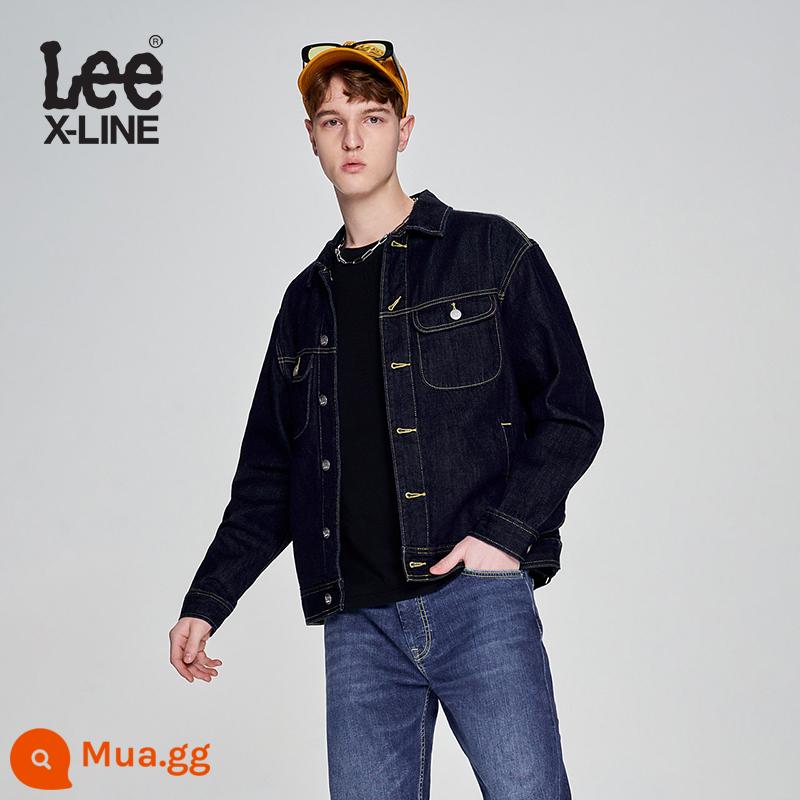 LeeXLINE phiên bản thoải mái wash áo khoác denim nam phong cách cổ điển hiệp sĩ LMT0017215PN-898 - rửa bằng nước