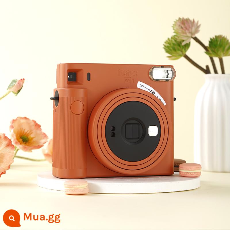 Máy ảnh chụp ảnh cổ điển hình vuông Fuji Polaroid instax SQUARE SQ1 Fuji sq1 Polaroid - Phụ kiện miễn phí màu cam SQ1