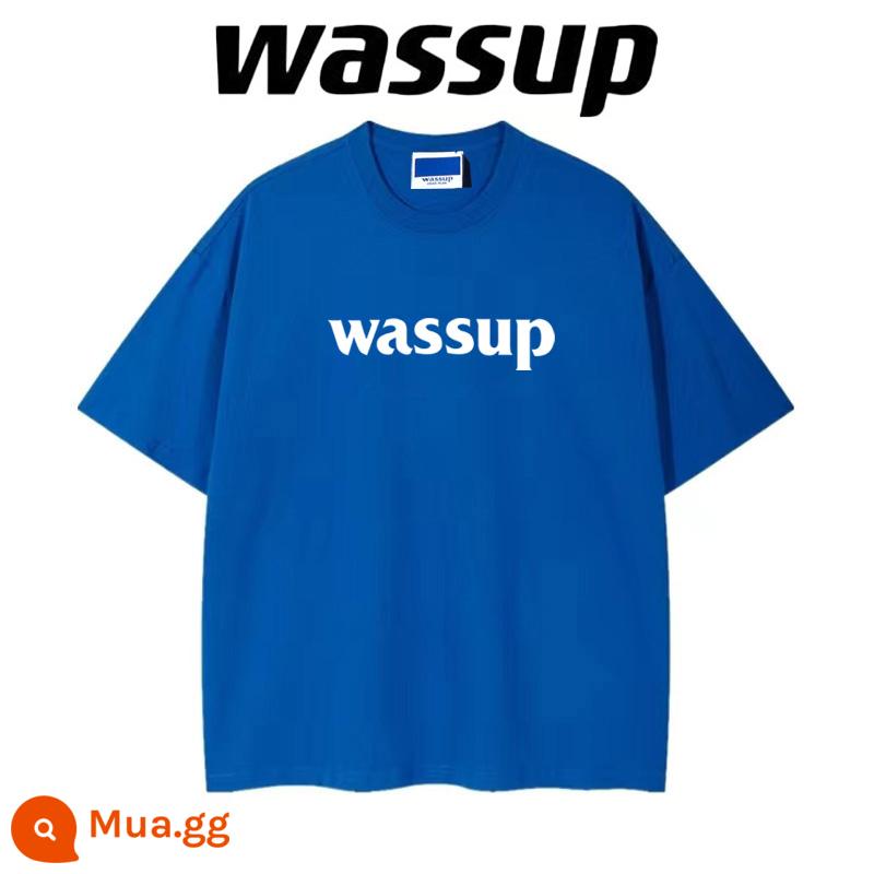 Nặng 260 gram WASSUP hàng đầu cửa hàng Guochao đích thực áo thun ngắn tay cotton mùa hè rời cặp đôi nam nữ - Kleinlan