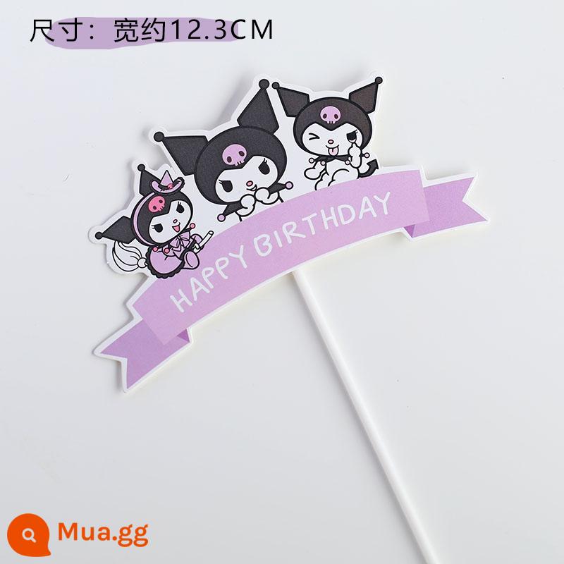 Kulomi Trang Trí Bánh Trang Trí Sanrio Retro Trang Trí Bánh Bột Đen Nơ Chiếu Sáng Trang Trí Bánh Sinh Nhật - 1 banner lớn Kuromi