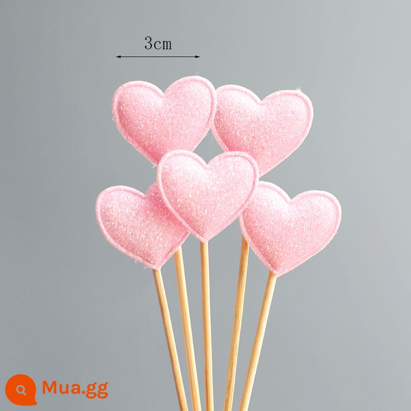 Kulomi Trang Trí Bánh Trang Trí Sanrio Retro Trang Trí Bánh Bột Đen Nơ Chiếu Sáng Trang Trí Bánh Sinh Nhật - 100 miếng trái tim lấp lánh ba chiều