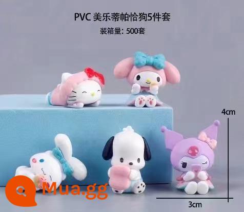 Kulomi Trang Trí Bánh Trang Trí Sanrio Retro Trang Trí Bánh Bột Đen Nơ Chiếu Sáng Trang Trí Bánh Sinh Nhật - Sợ bộ đồ chó