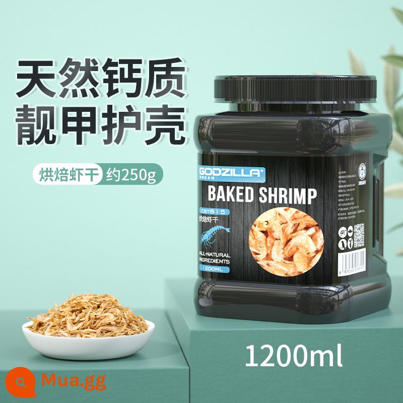 Pet Shangtian Turtle Grain Tôm khô Nước ngọt Cá khô Thức ăn cho rùa khô Rùa Brazil Tortoise Giun bánh mì Đồ ăn nhẹ cho rùa khô - Bổ sung canxi Tôm khô không muối chọn lọc (1200ML) + Tặng nhíp