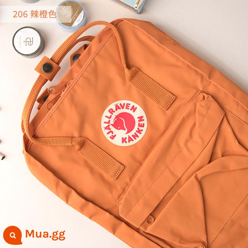 Ba lô kanken chính hãng cáo bắc cực / fjallraven Thụy Điển ba lô đi học cổ điển mini nam nữ - Cam Cay 206