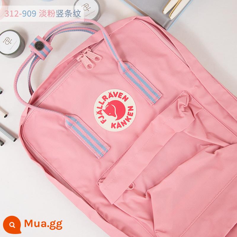 Ba lô kanken chính hãng cáo bắc cực / fjallraven Thụy Điển ba lô đi học cổ điển mini nam nữ - Thắt lưng sọc dài hồng nhạt 312-909