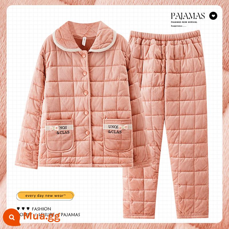 Nam Cực Người Mùa Đông Dày Nhung San Hô Shop Bộ Đồ Ngủ Cotton Nữ Size Lớn Mùa Đông Plus Nhung Mẹ Ở Nhà Quần Áo Cho Nữ - XPW-512