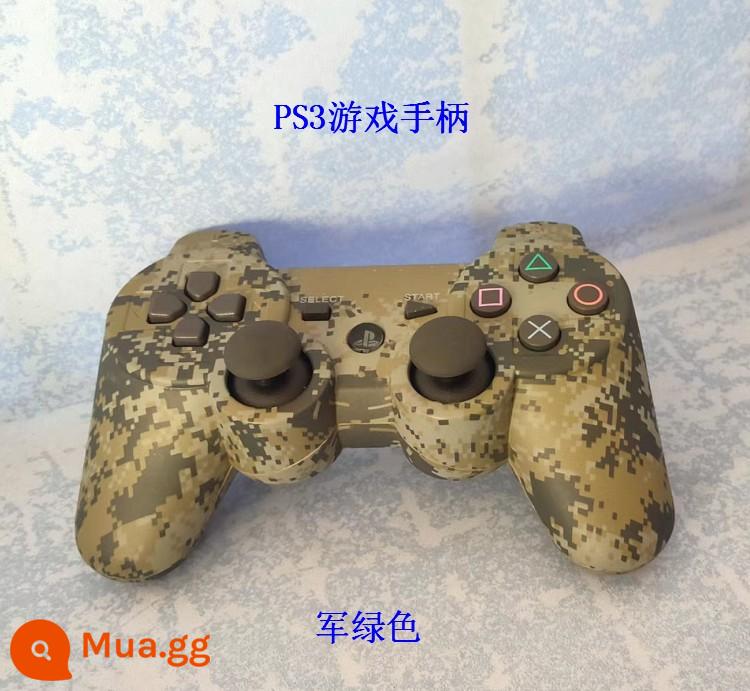 Tay cầm PS3 rung đôi rocker PS3 chủ trò chơi PC máy tính tay cầm có dây PS3 Bluetooth không dây - Bộ điều khiển PS3-màu xanh quân đội