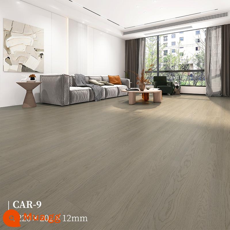 Sàn gỗ phong cách kem gia cố composite 12mm bảo vệ môi trường màu log King Kong board chịu mài mòn chống thấm nhà máy bán hàng trực tiếp - CAR-9 màu xám cà phê