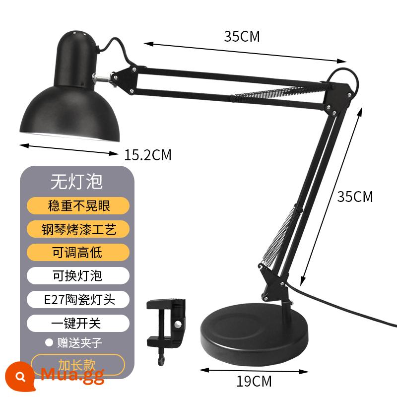 Đèn bàn gấp cánh tay dài có thể thay đổi bóng đèn văn phòng làm việc ký túc xá sinh viên bàn cạnh giường ngủ chuyên dụng bảo vệ mắt học tập - Phiên bản mở rộng [đế] + không có bóng đèn