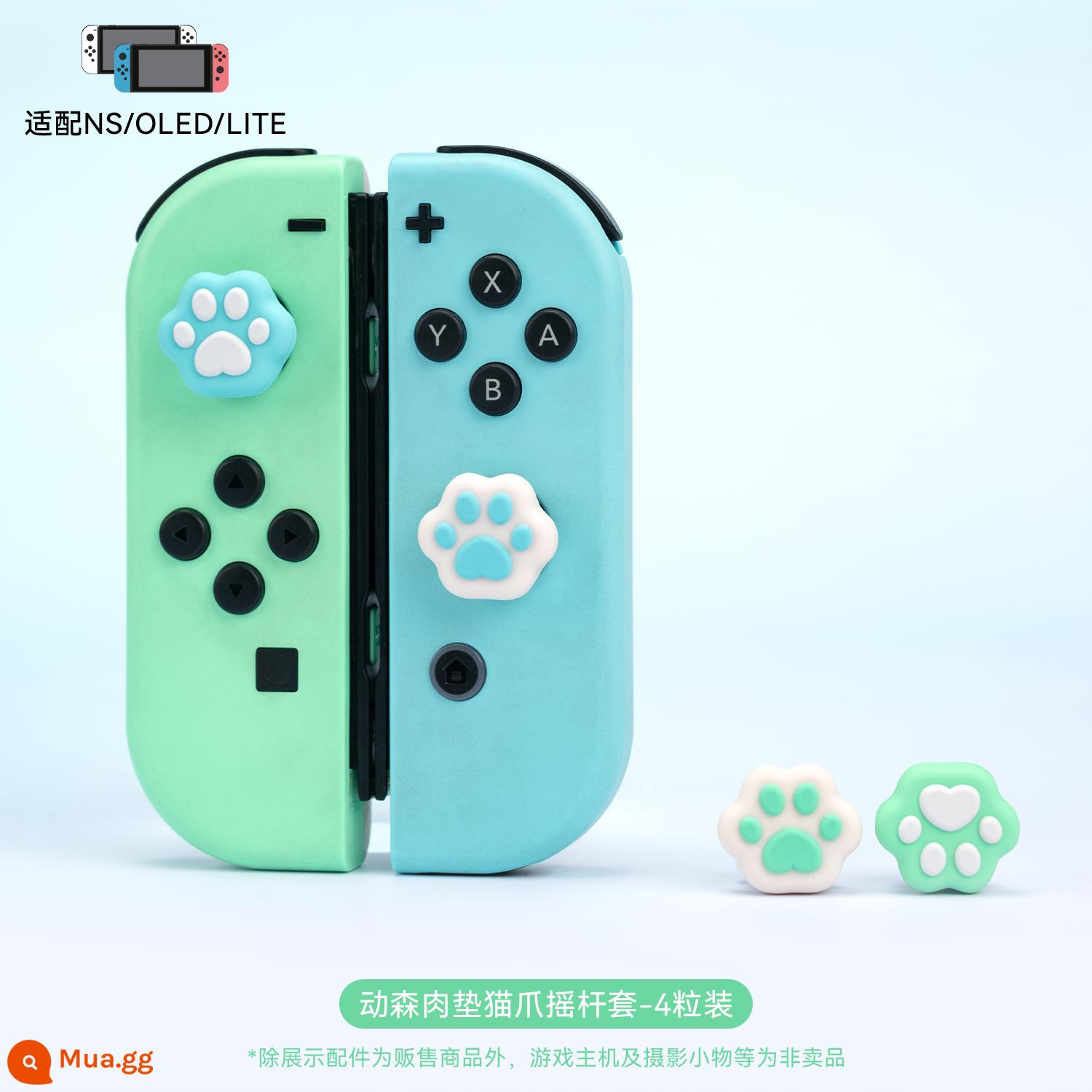 Cực kỳ muốn Nintendo Switch rocker nắp tay cầm oled nút Lite móng vuốt mèo silicone NS tay áo bảo vệ phụ kiện - Miếng thịt băng qua động vật màu trắng