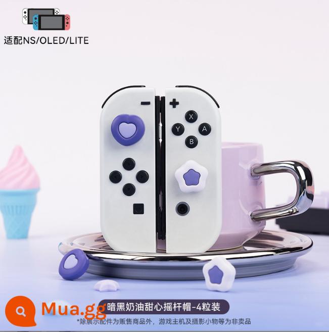 Cực kỳ muốn Nintendo Switch rocker nắp tay cầm oled nút Lite móng vuốt mèo silicone NS tay áo bảo vệ phụ kiện - Creamy Sweetheart-Phiên bản tối