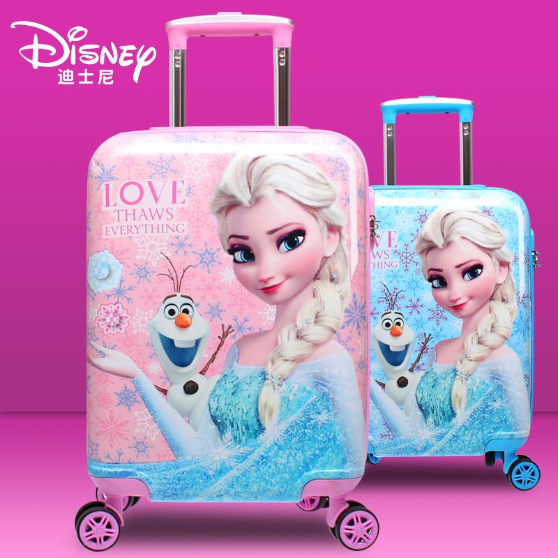 Disney trẻ em có thể ngồi xe đẩy Trường hợp công chúa Aisha Vali bánh xe đa năng 16 inch Vali nội trú 18 inch