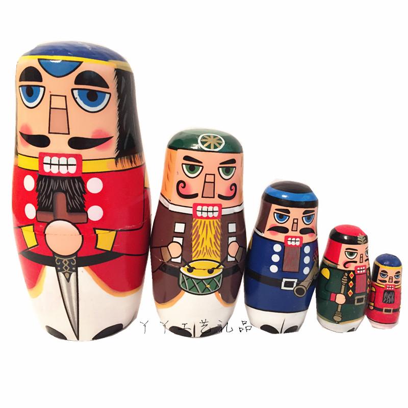 【Sản phẩm mới】Người lính quả óc chó năm lớp người đàn ông óc chó matryoshka đồ chơi thủ công bằng gỗ quà tặng đồ chơi hỗ trợ giảng dạy thiết kế tốt nghiệp