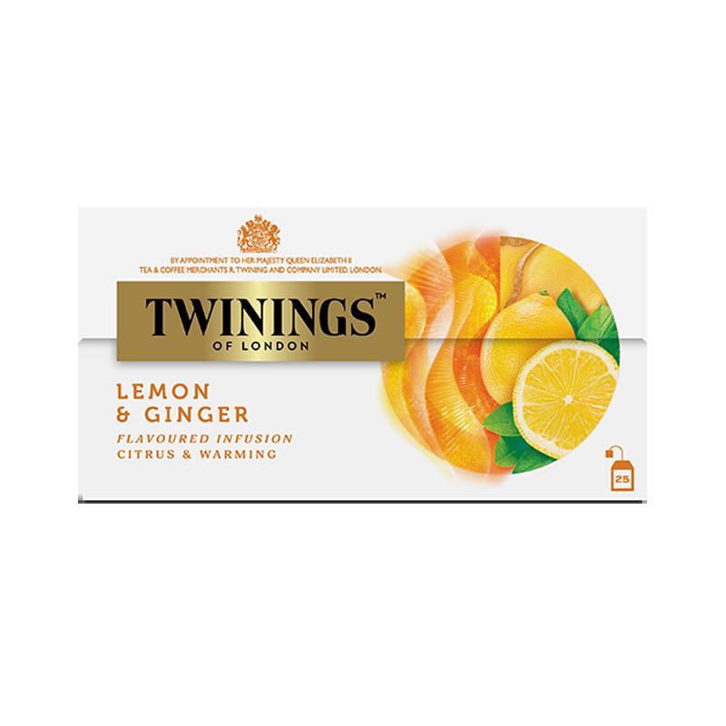 Twinings/Tangning Trà Gừng Khô chanh Trà Thảo Dược 25 Viên VC Bảo Vệ Vitamin C Trà Chanh Gừng Túi Trà