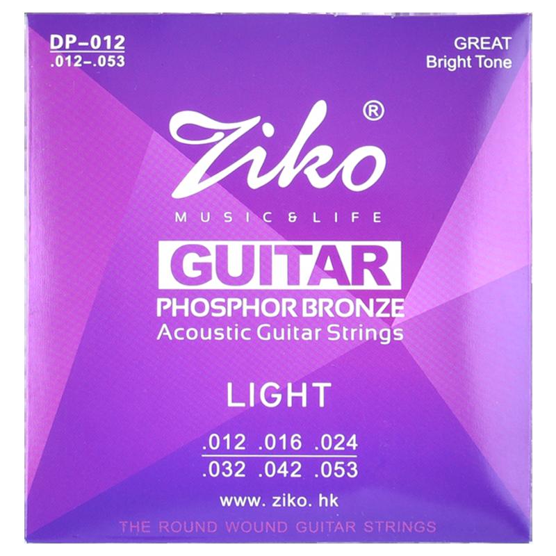 Bộ dây đàn guitar ZIKO Leo gồm sáu dây đàn guitar dân gian, một dây đàn guitar acoustic, trọn bộ được phủ và chống gỉ