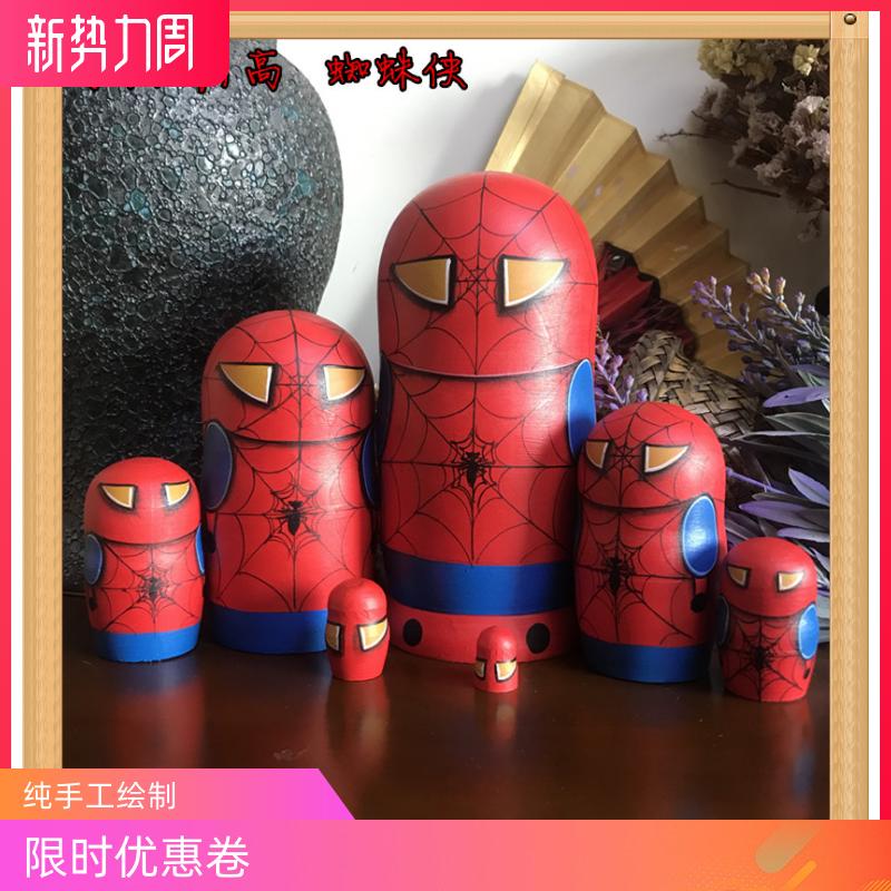 Món quà sinh nhật matryoshka của Nga xếp hình anh hùng 7 lớp dễ thương và hào phóng có thể viết miễn phí bảy lớp bằng gỗ