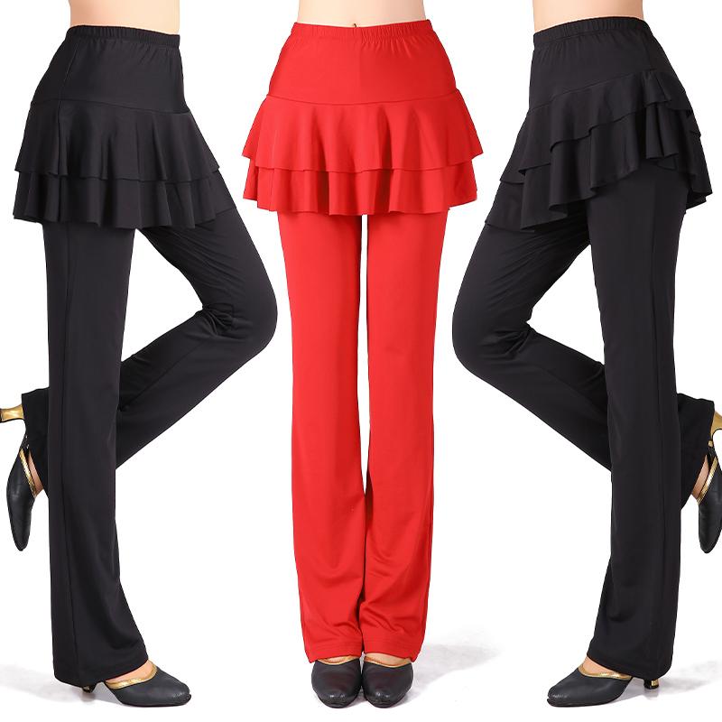 Quần khiêu vũ vuông, quần culottes khiêu vũ, quần culottes khiêu vũ, quần dài lụa sữa nữ, quần thể thao nhanh khô mùa xuân hè