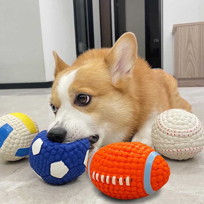 Đồ chơi cho chó, bóng chống cắn, bóng phát âm răng hàm, tạo tác giảm buồn chán, chó con, chó corgi, chó tha mồi vàng, đồ dùng cho thú cưng lớn