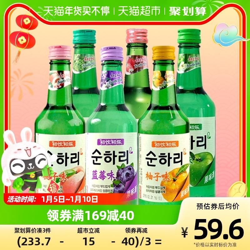 Lotte nhập khẩu Hàn Quốc lần đầu uống Chule shochu đa vị 360ml*6 chai tiệc lẩu trái cây hơi say