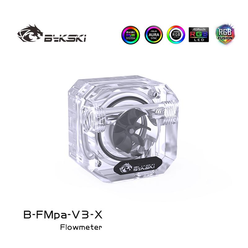 Bykski B-FMpa-V3-X làm mát bằng nước đo lưu lượng DIY bộ acrylic trong suốt dạ quang boutique đồng hồ đo lưu lượng nước