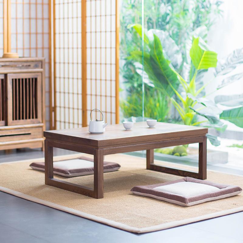 Le pu già elm tatami bàn cà phê rắn lùn lùn bàn cà phê nhỏ bàn người lùn Nhật Bản Tatami Bàn