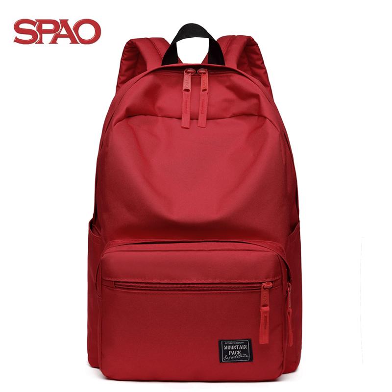 SPAO23 Mới Thu Đồng Màu Ba Lô Học Sinh Học Ba Lô Túi Thường Ngày Du Lịch Thời Trang Xu Hướng Túi