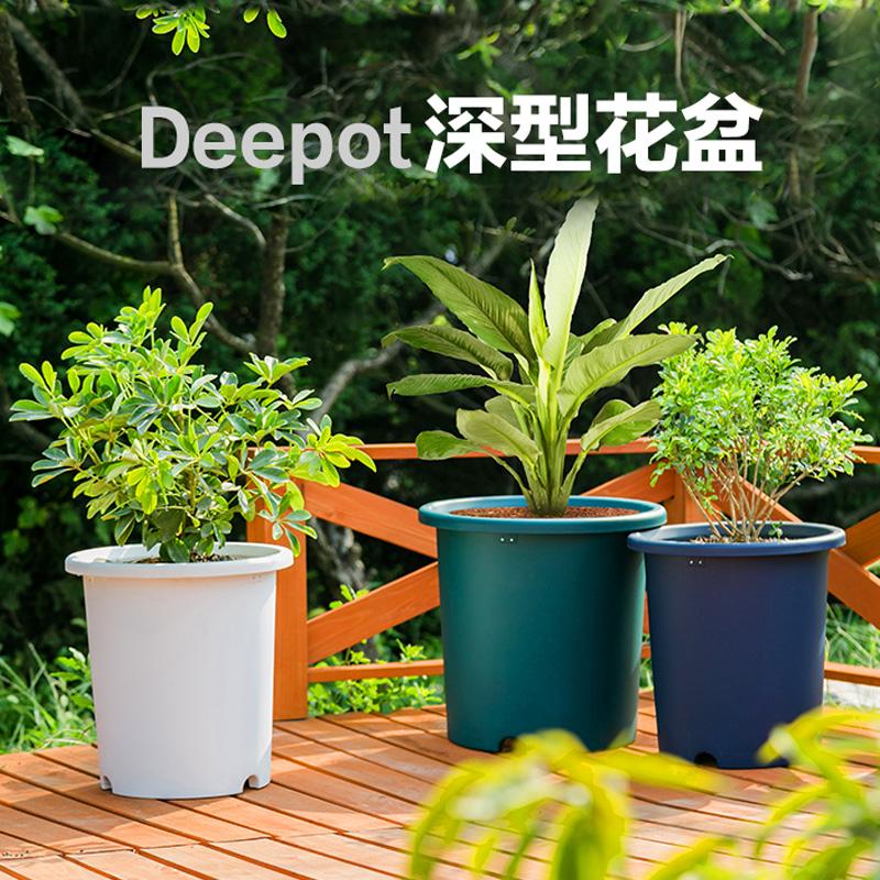 IRISIRIS sâu lớn Deeppot chậu hoa Alice cực lớn cỡ nòng tròn nhựa hộ gia đình cây cảnh