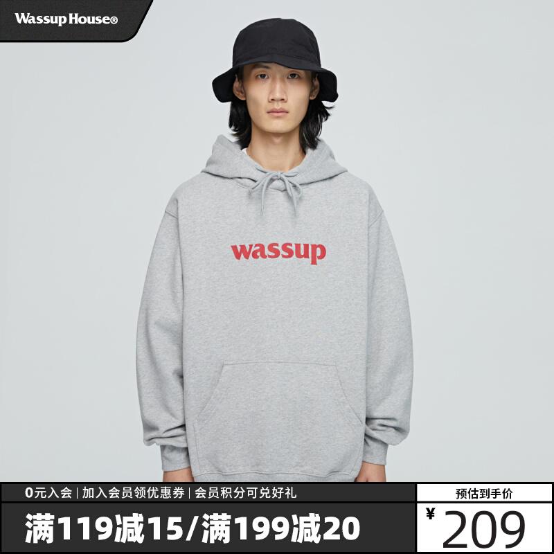 WASSUP hợp thời trang thương hiệu áo len nam áo khoác ngoài áo hoodie nặng cộng với áo chui đầu lông cừu mùa thu và mùa đông nữ phù hợp với triều đại quốc gia