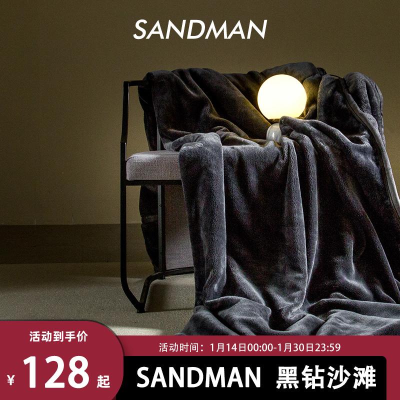 SANDMAN độ nét cao màu đen kim cương bãi biển chăn mùa đông dày ánh sáng sang trọng nhung san hô chăn sofa chăn ngủ trưa