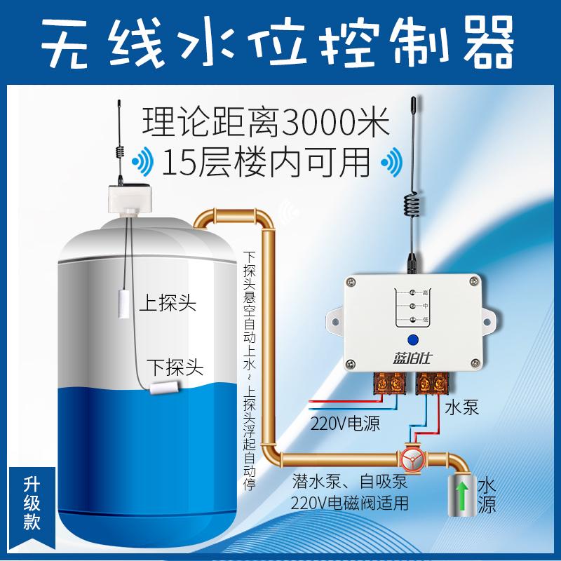 Không dây hoàn toàn tự động điện tử cấp chất lỏng cấp nước bơm điều khiển nước hộ gia đình tháp nước bể nước bơm công tắc thông minh