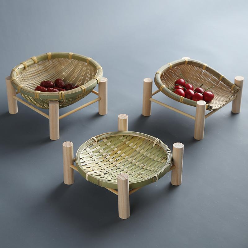 Khay tre handmade, khay giải khát, chảo thoát nước nhà bếp, bánh hấp, giỏ trái cây