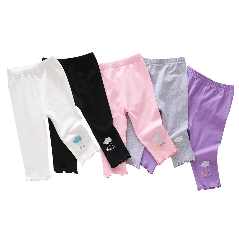 Quần ba phần tư bé gái, quần legging cotton nguyên chất mùa hè, quần ba phần tư trẻ em mùa hè, quần ba phần tư trẻ em, quần bé gái