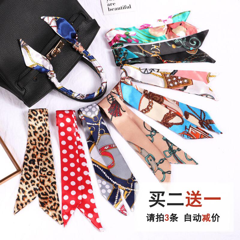 Túi xách buộc túi tay cầm khăn lụa khăn quàng cổ nữ trang trí dây đeo túi headband khăn trùm đầu chuyên nghiệp khăn ruy băng nhỏ