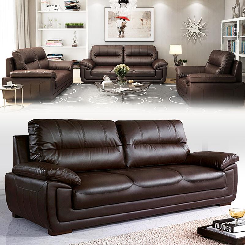 Sofa văn phòng bọc da, sofa văn phòng hiện đại đơn giản, sofa tiếp khách kinh doanh ba chỗ ngồi và bàn cà phê kết hợp