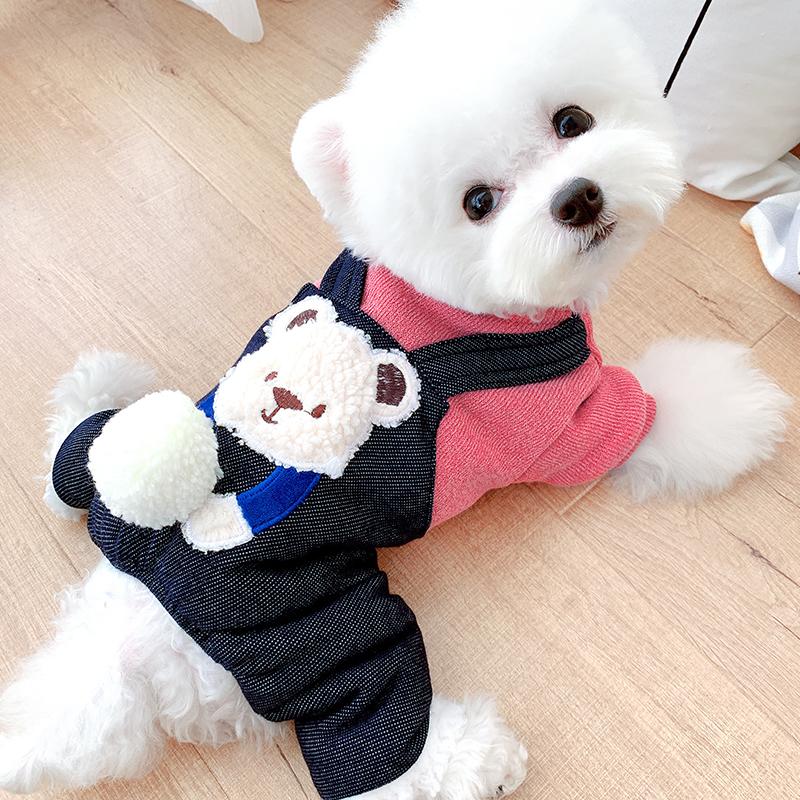 Ôm gấu dày thú cưng bốn chân áo khoác mùa thu và mùa đông Teddy Puppy Bomei Sheri -Bear quần áo mùa đông Chó nhỏ