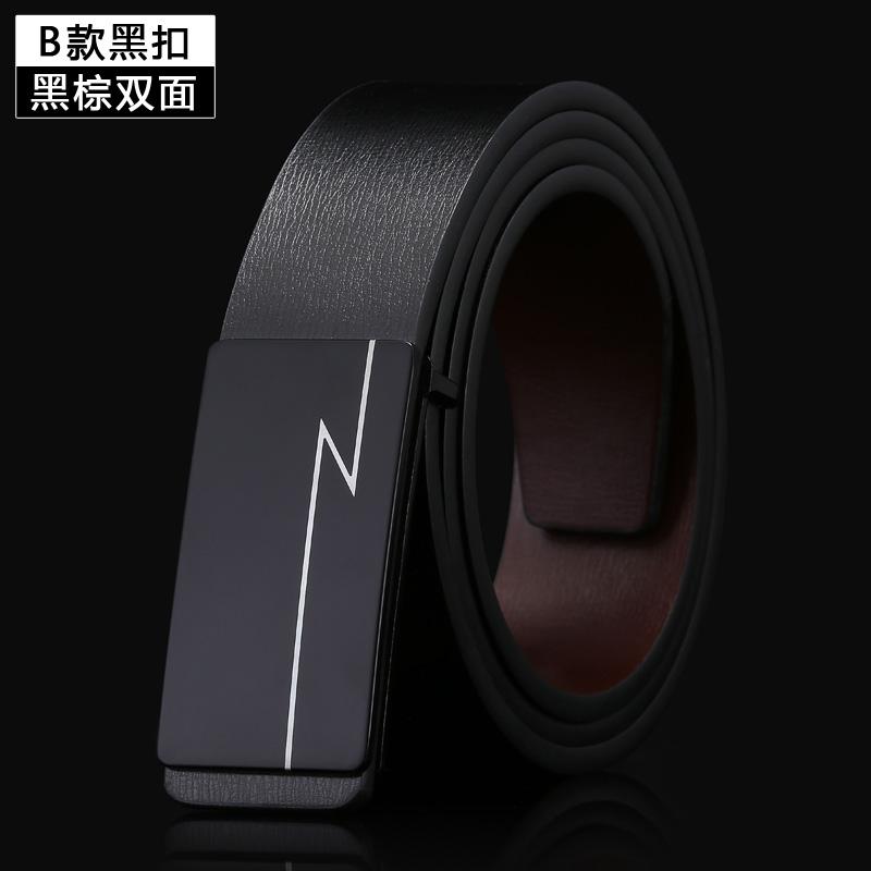 Belt nam da phẳng da bò Belt Belt nam giới trẻ người đàn ông học sinh phiên bản Hàn Quốc Versatile đơn giản tính cách hợp thời trang