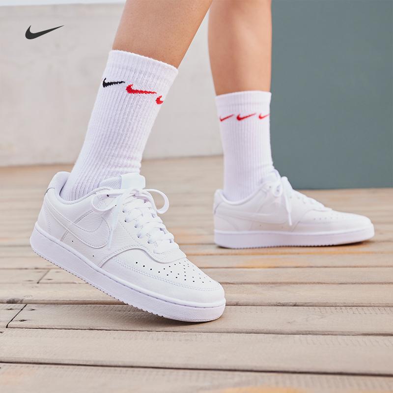 Giày thể thao nữ cổ thấp Nike COURT VISION mùa đông da một phần cổ điển CD5434