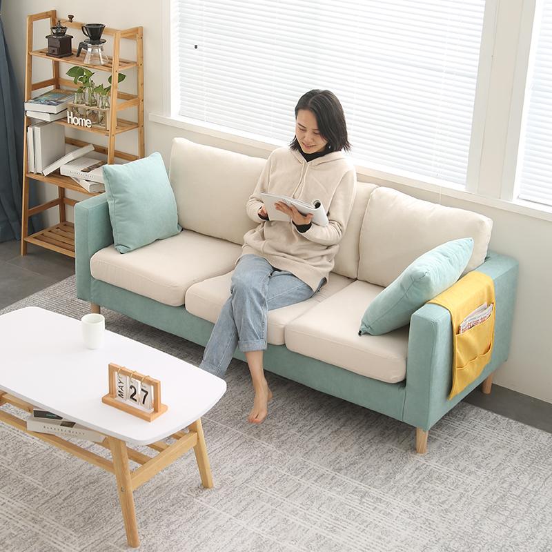 Bắc Âu đơn giản hiện đại ghế sofa vải căn hộ nhỏ phòng khách đôi cho thuê phòng ngủ căn hộ ba người đơn giản internet người nổi tiếng