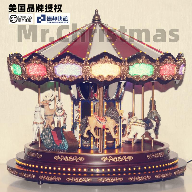 Mỹ Mr. Giáng Sinh bằng gỗ hộp nhạc thủ công carousel người yêu cô gái món quà sinh nhật