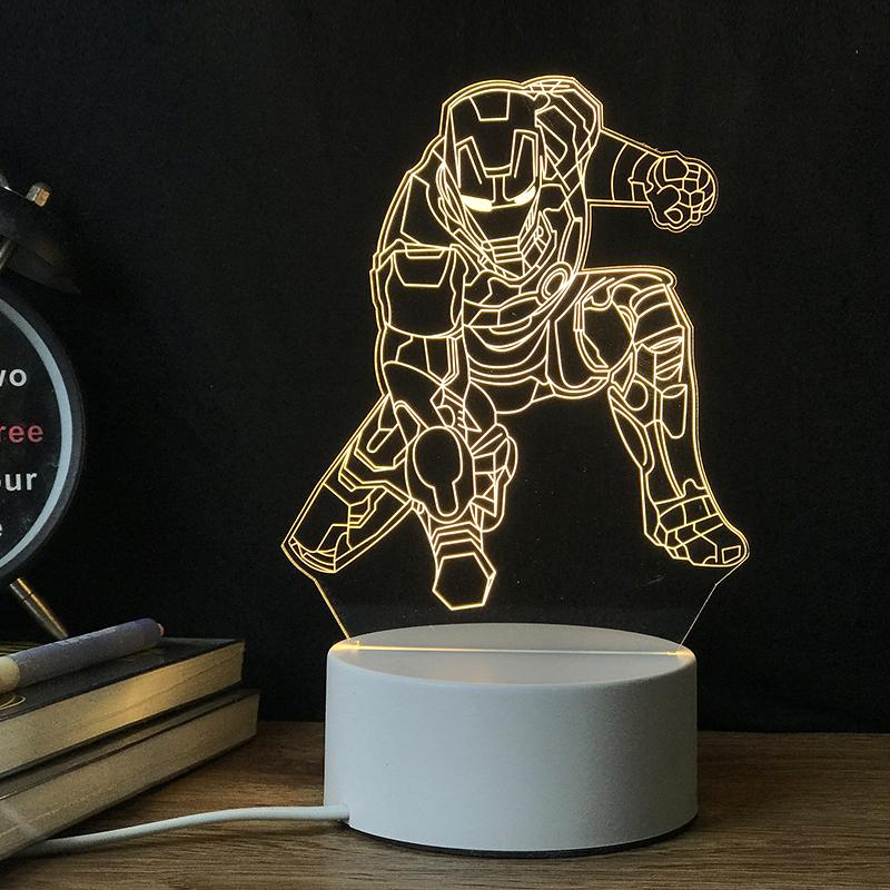 Thời Đại Ultron Marvel Iron Man 3D Đèn Ngủ Phòng Ngủ Đèn Ngủ USB Để Bàn Ngủ Lưới Đỏ Ý Tưởng Quà Tặng