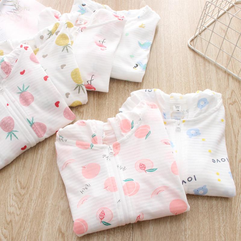 Quần áo chống nắng cotton nguyên chất mới cho bé gái, áo khoác da có mũ trùm đầu cho trẻ em vừa và lớn, áo len mỏng, máy lạnh trẻ em xuân hè