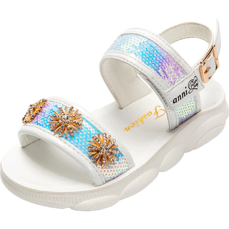 Giải tỏa giày sandal bé gái phong cách hot mùa hè 2024 phong cách mới trẻ em bé gái Bao Đầu công chúa giày sandal thể thao mùa hè