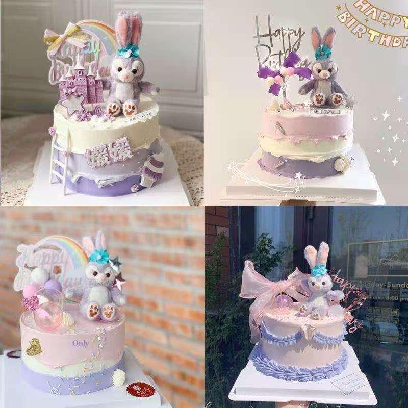 Nướng Trang Trí Trang Trí Nhựa Phong Cách Stella Rabbit ins Douyin Cùng Phong Cách Lưới Cô Gái Thỏ Đỏ Bánh Sinh Nhật