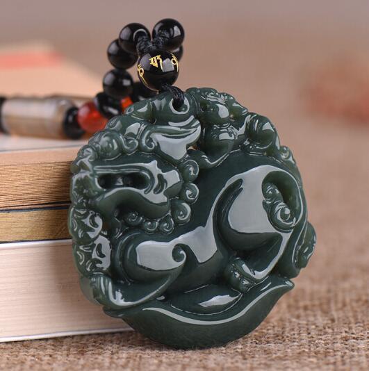 Đấu giá một nhân dân tệ Hetian Jade Pixiu Mặt dây chuyền nam và nữ Tiền Pixiu Mặt dây chuyền Jade Pei Yuanbao Vòng cổ ngọc bích Pixiu