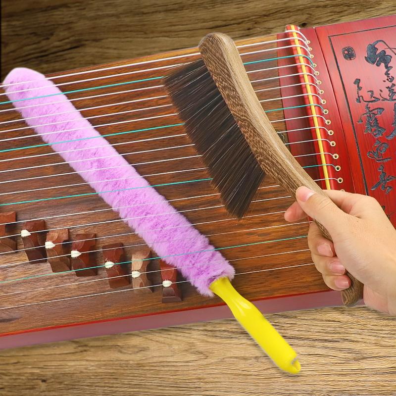 Bàn chải Guzheng Bàn chải Guzheng Quét bụi Bàn chải làm sạch Quét bàn chải đàn piano Lau vải Tần Guqin Dulcimer Bộ bảo trì và làm sạch bụi