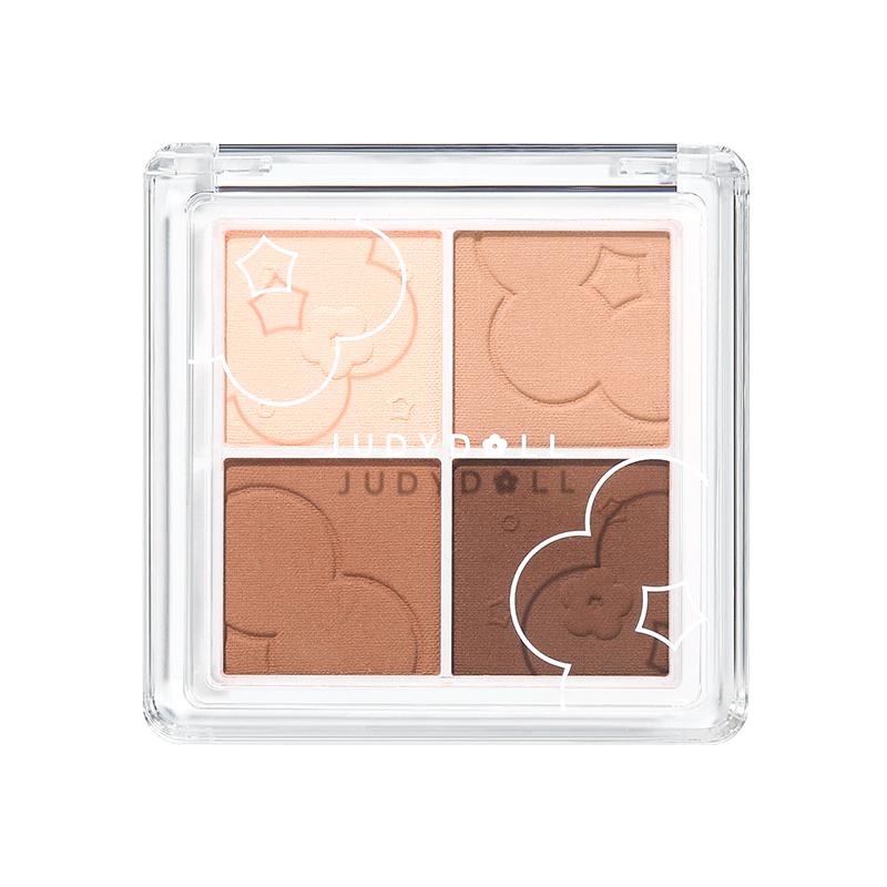 JudydoLL/Orange Duo Trang điểm phấn mắt bốn màu Duo Duo tấm mờ sequin lấp lánh ngọc trai bảng phấn mắt sinh viên