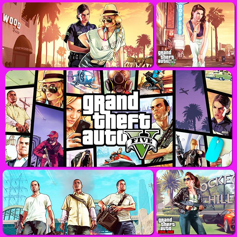 GTA5 Miếng Lót Chuột Quá Khổ Khóa Cạnh Thế Hệ Thứ 5 Grand Theft Auto Tùy Chỉnh Máy Tính Để Bàn R Ngôi Sao Trò Chơi Thiết Bị Ngoại Vi