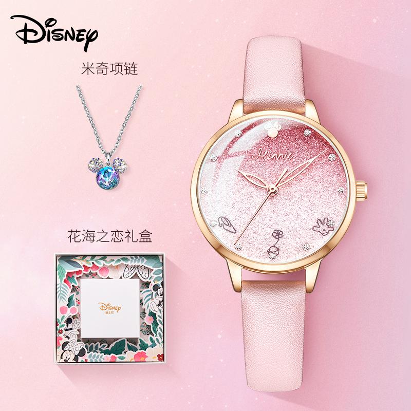 Đồng hồ Disney nữ học sinh trung học đầy sao hoa anh đào ánh sáng sang trọng thích hợp nữ tặng sinh nhật quà tặng năm mới