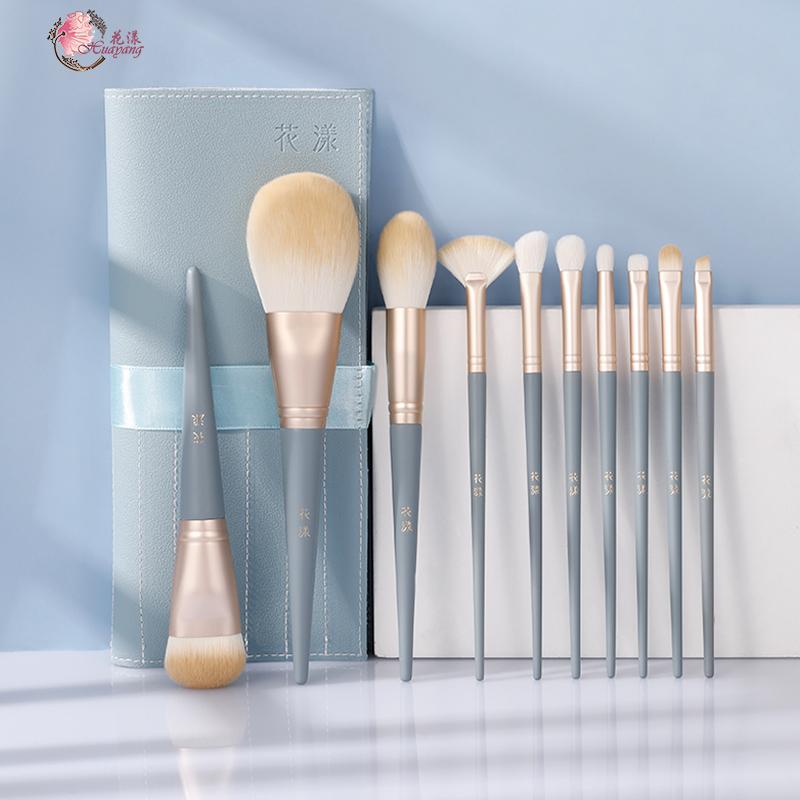 Huayang Lanqiao 10 bộ cọ trang điểm cọ Cangzhou soft loose powder brush cọ bóng mắt lông động vật công cụ tóc mềm